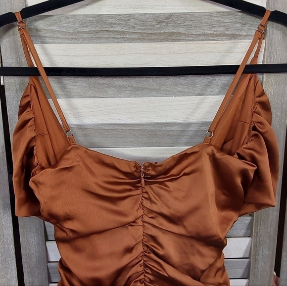 Women's Sleeveless Ruched Satin Bodycon Dress | Wild Fable™ | Medium - Picture 8 of 12